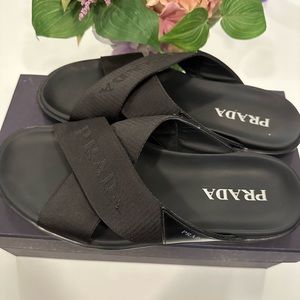 Prada Men Leather and nylon sandals